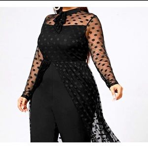Plus size Polka Dot Casual Jumpsuit, sizes: XL-4XL